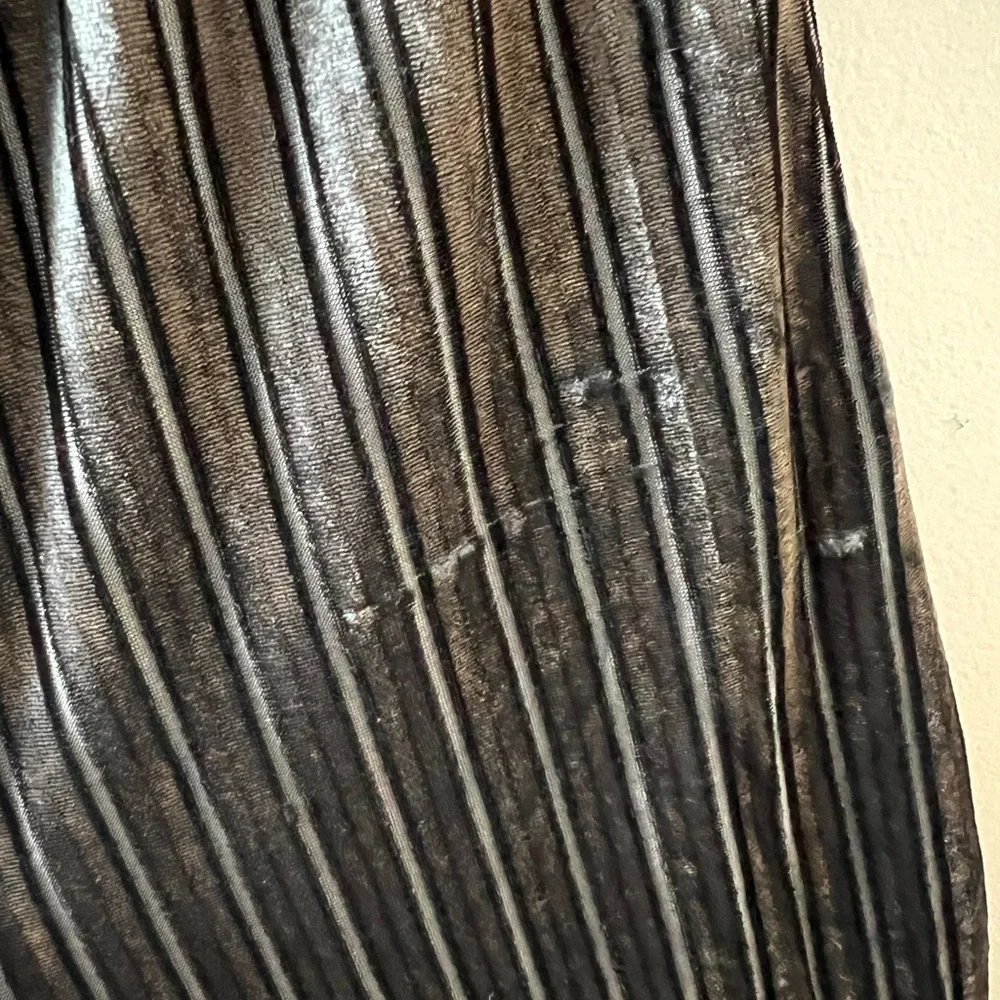 ZARA‎ Trafaluc Jumpsuit Velvet 3/4 Sleeve Striped Wide Leg Gray Blue Size Small